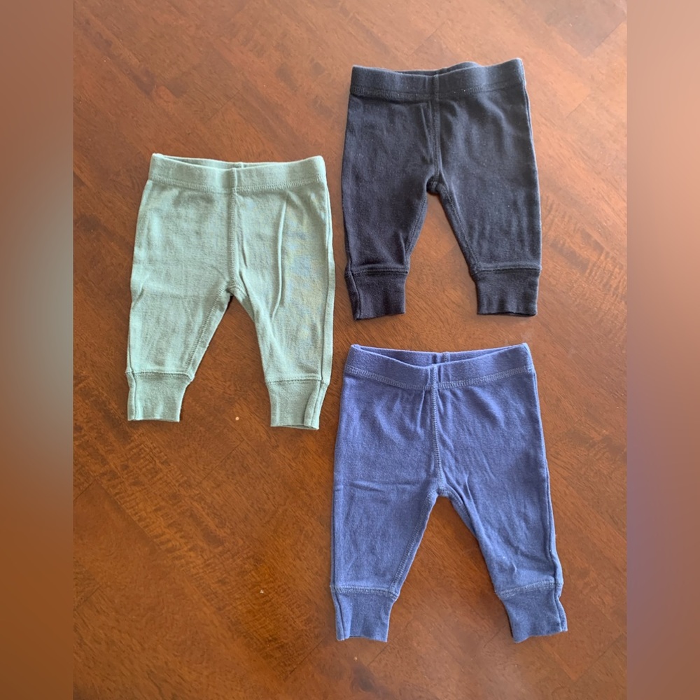 3 pair gerber baby pants 0-3 months